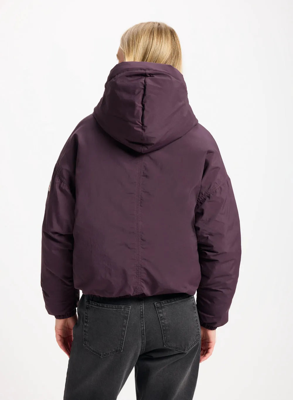 Short down parka for women Pyrenex Attitude dark purple
