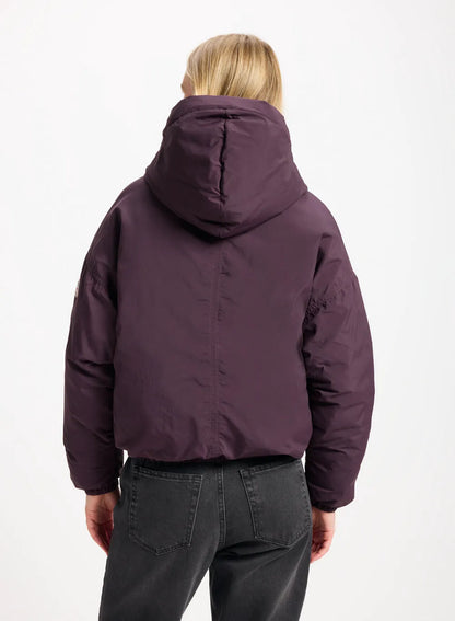 Short down parka for women Pyrenex Attitude dark purple