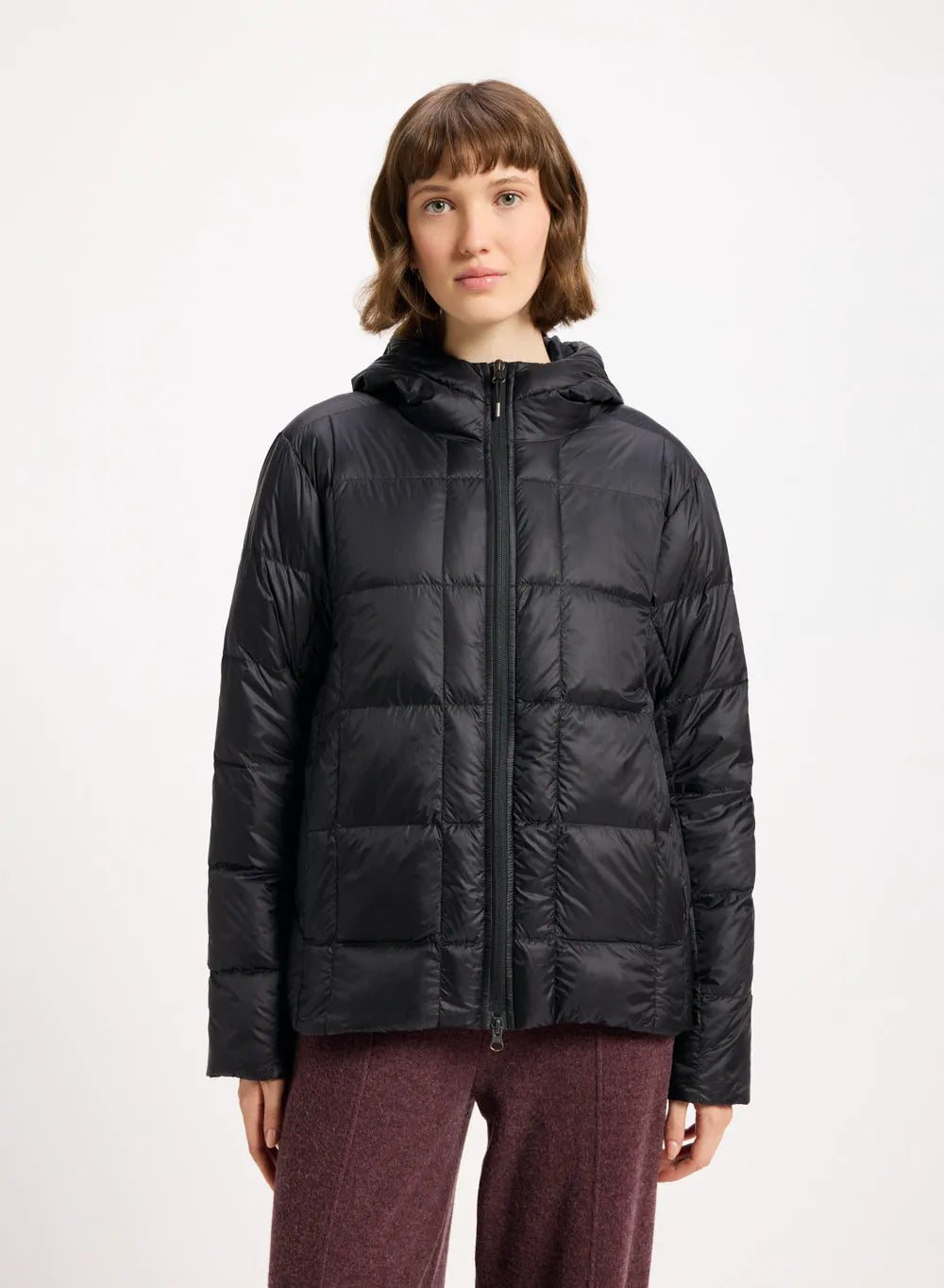 Lightweight hooded women's down jacket Pyrenex Bassia black