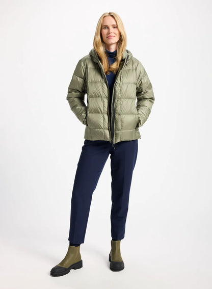 Pyrenex Bassia lightweight hooded women's down jacket khaki