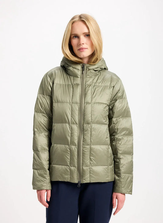 Pyrenex Bassia lightweight hooded women's down jacket khaki