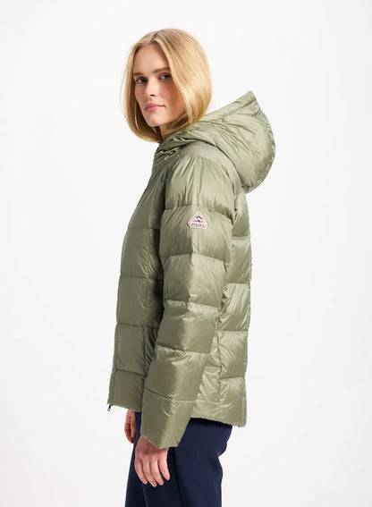 Pyrenex Bassia lightweight hooded women's down jacket khaki
