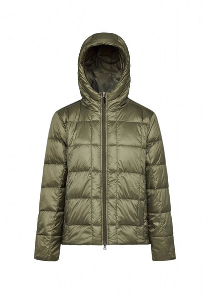 Pyrenex Bassia lightweight hooded women's down jacket khaki