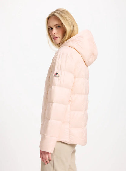 Lightweight hooded down jacket for women Pyrenex Bassia powder pink