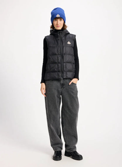 Lightweight sleeveless down jacket for women Bassia black