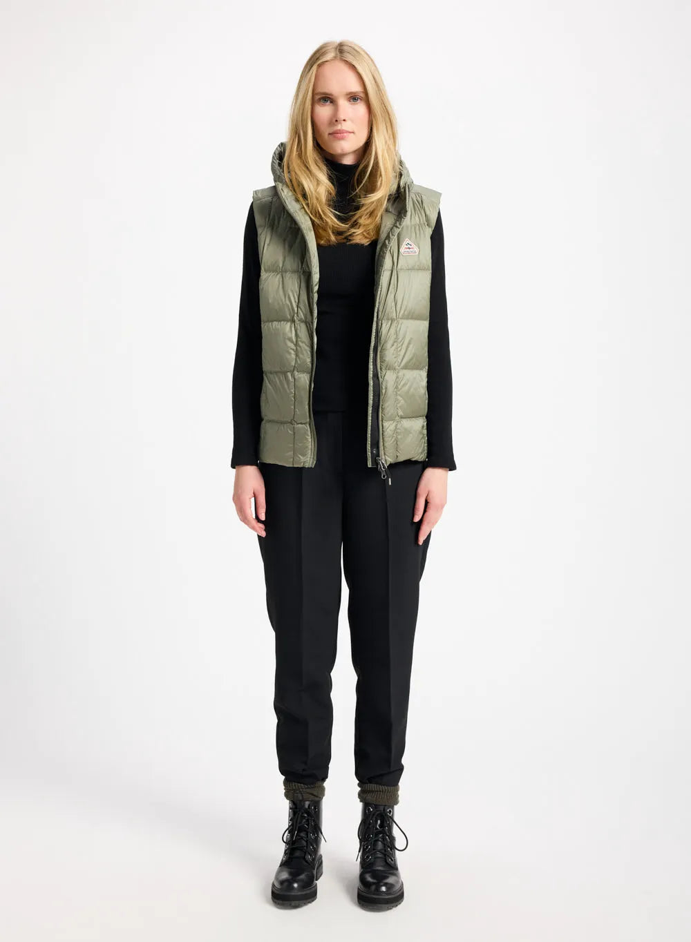 Bassia lightweight sleeveless down jacket for women in khaki