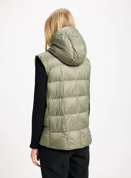Bassia lightweight sleeveless down jacket for women in khaki