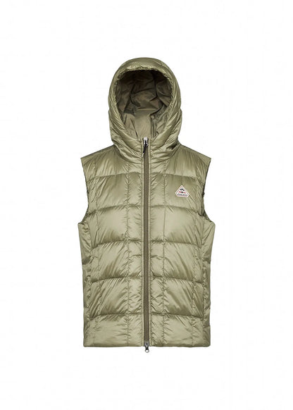 Bassia lightweight sleeveless down jacket for women in khaki