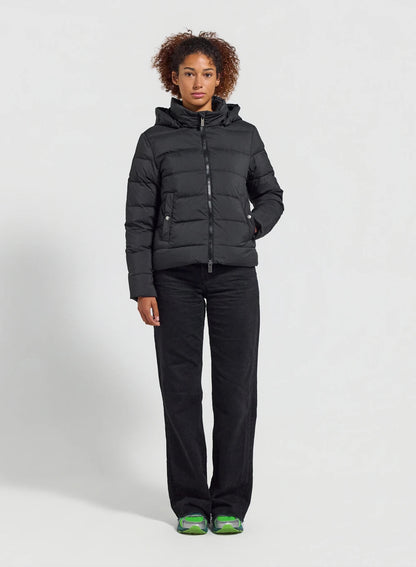 Women's Pyrenex Spoutnic down jacket with removable hood in black