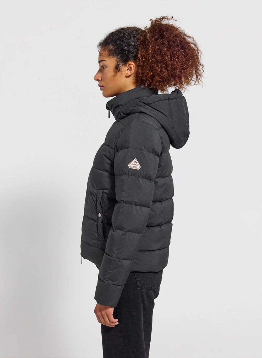 Women's Pyrenex Spoutnic down jacket with removable hood in black