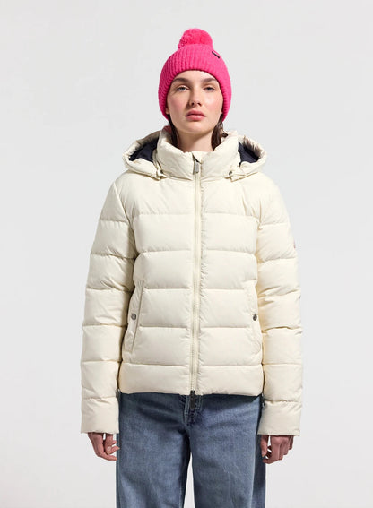 Women's Pyrenex Spoutnic down jacket with removable hood white