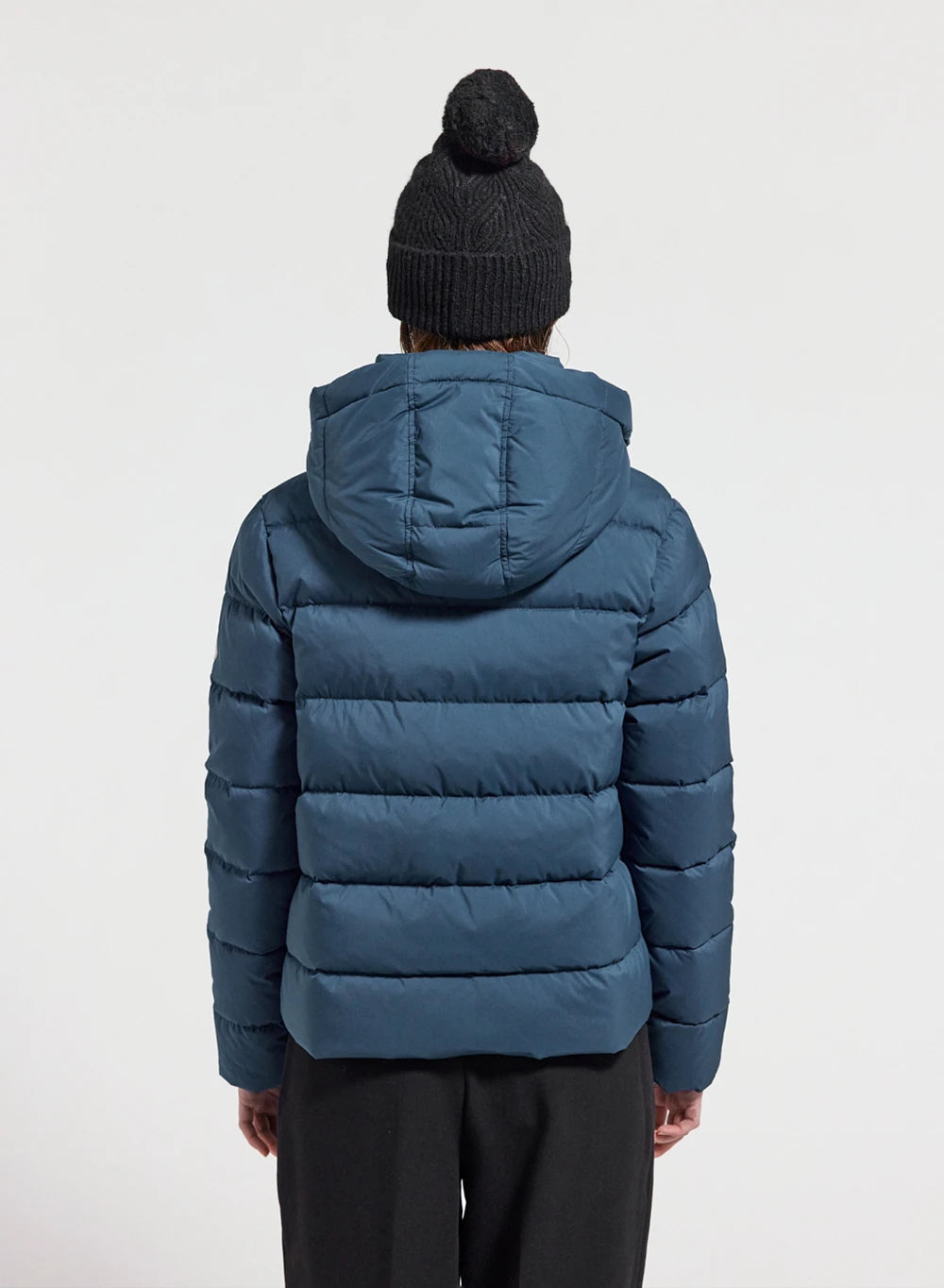 Women's down jacket Pyrenex Spoutnic with removable hood petrol blue