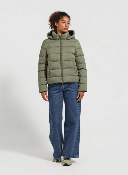 Women's Pyrenex Spoutnic down jacket with removable hood in light khaki