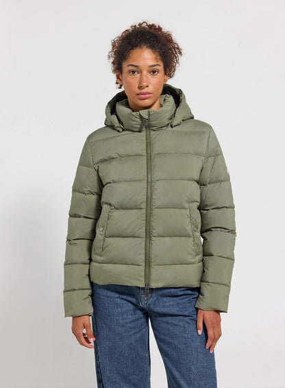 Women's Pyrenex Spoutnic down jacket with removable hood in light khaki