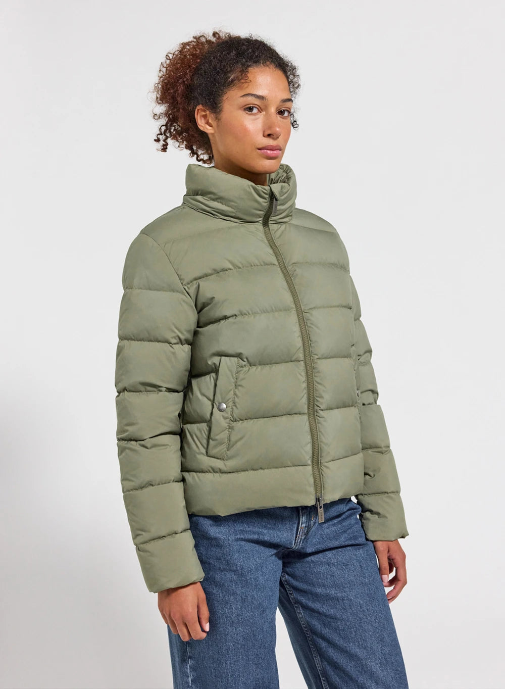 Women's Pyrenex Spoutnic down jacket with removable hood in light khaki