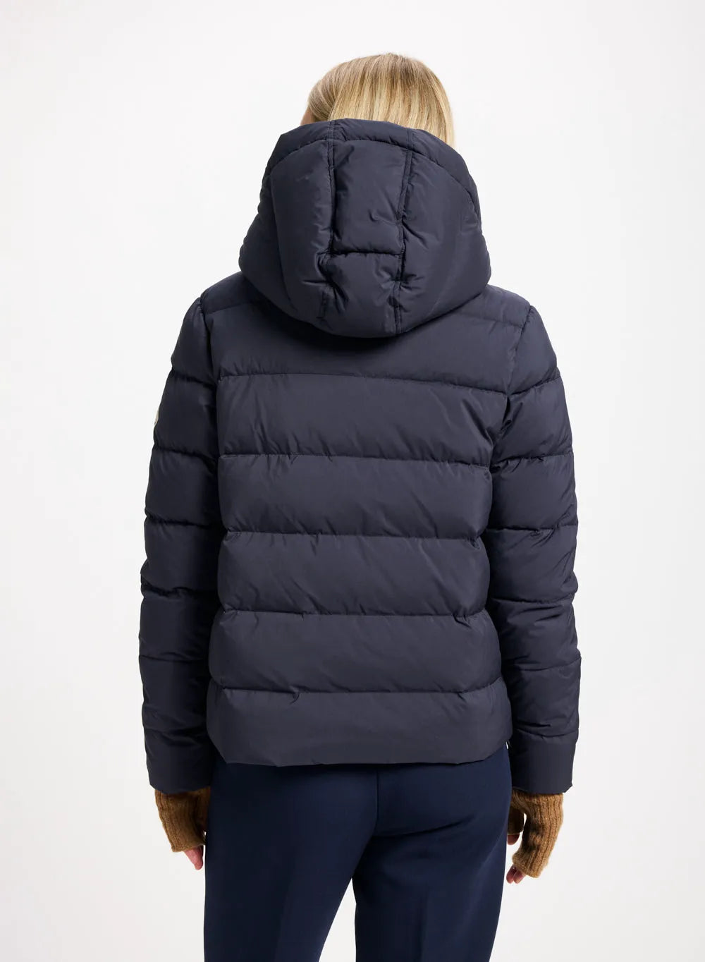 Women's down jacket Pyrenex Spoutnic with removable hood dark blue