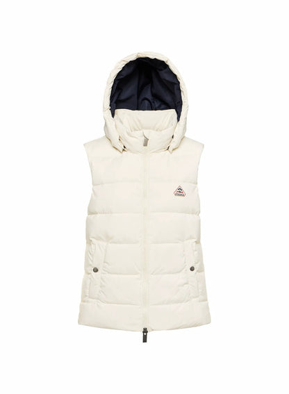 Women's sleeveless down jacket Pyrenex Spoutnic with removable hood white