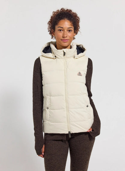 Women's sleeveless down jacket Pyrenex Spoutnic with removable hood white