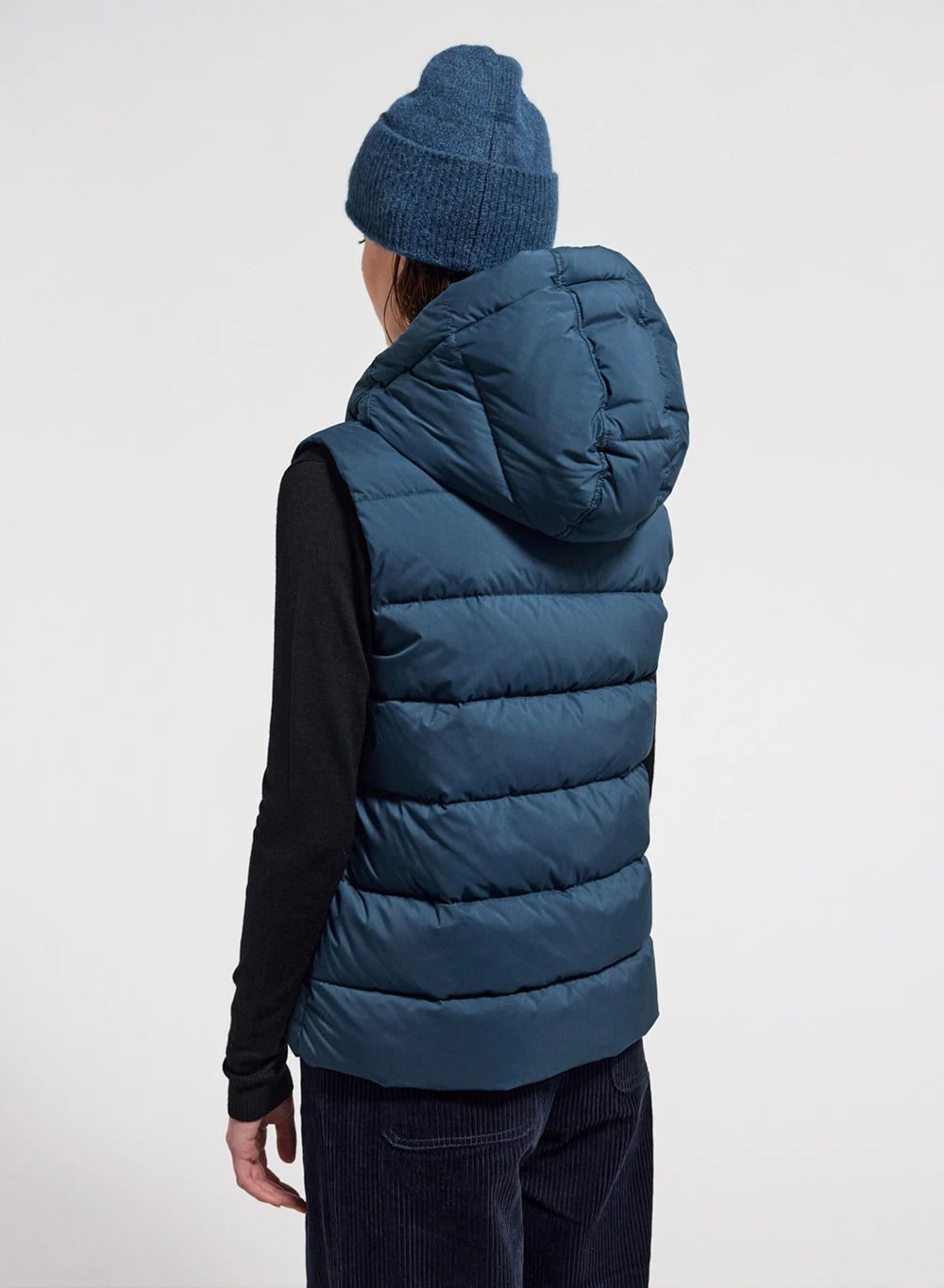 Women's Pyrenex Spoutnic sleeveless down jacket with removable hood in teal