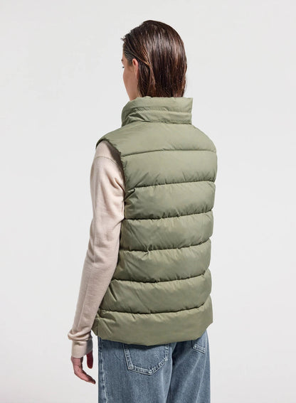 Women's sleeveless down jacket Pyrenex Spoutnic with removable hood light khaki