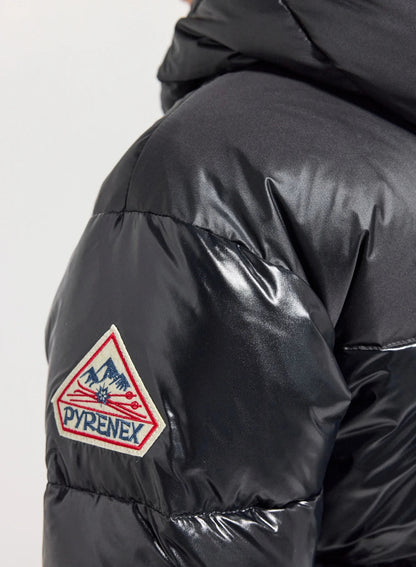 Lively black shiny women's down jacket