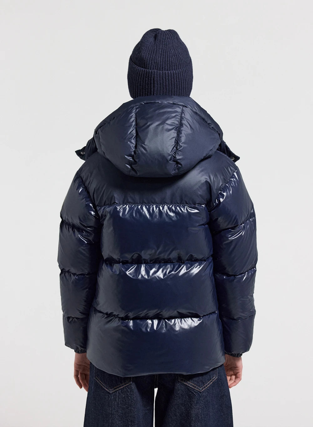 Shiny women's down jacket Lively navy blue
