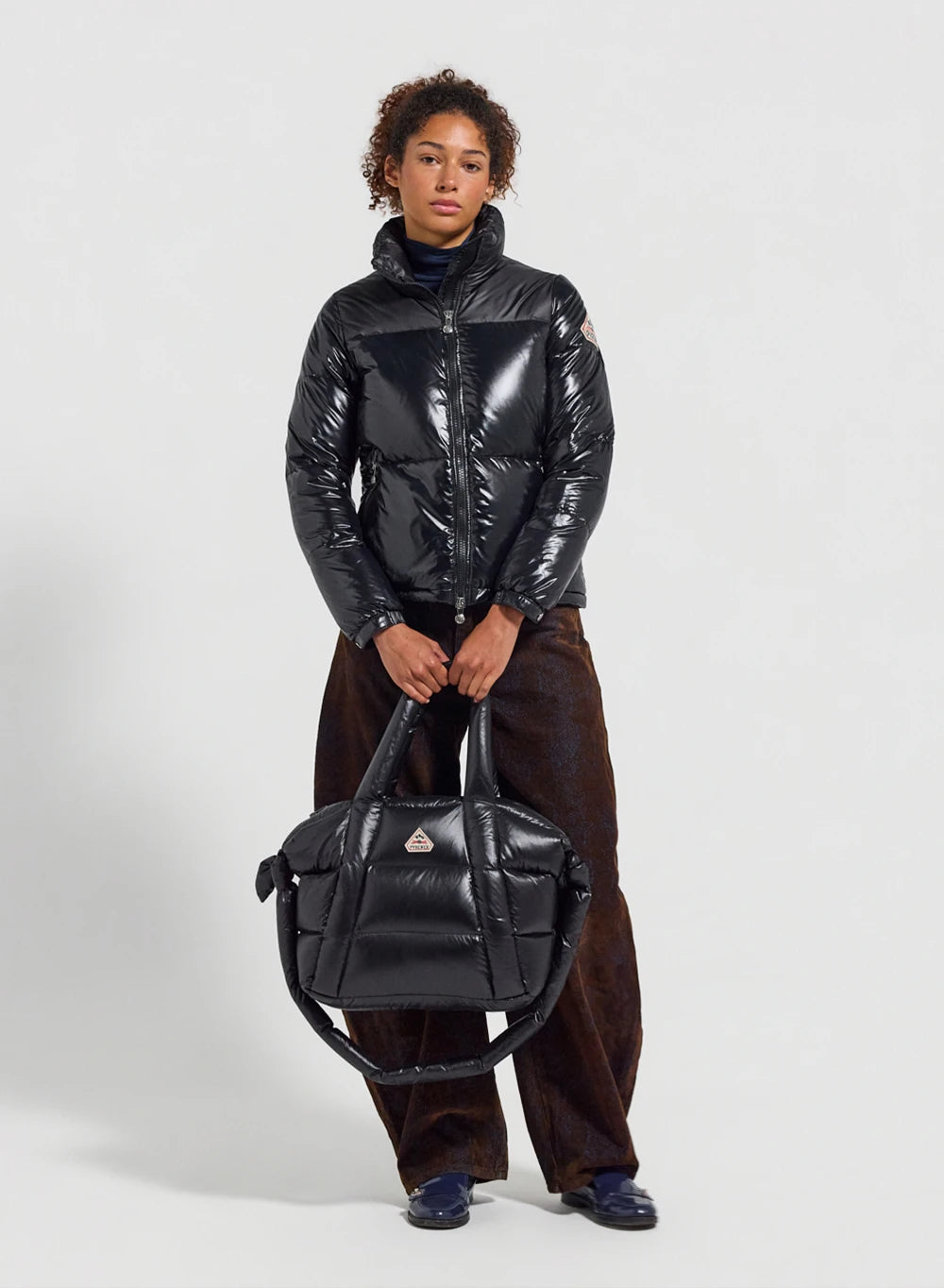 Pyrenex Goldin short shiny down jacket for women black