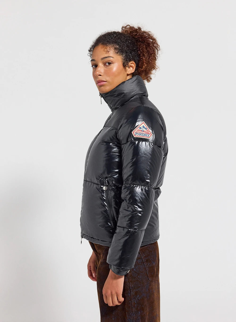 Pyrenex Goldin short shiny down jacket for women black