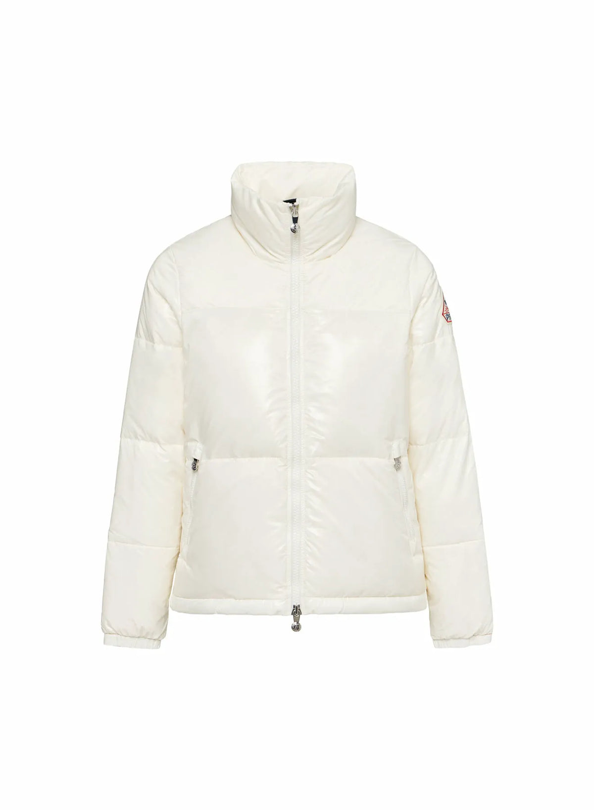 Pyrenex Goldin white short glossy women's down jacket