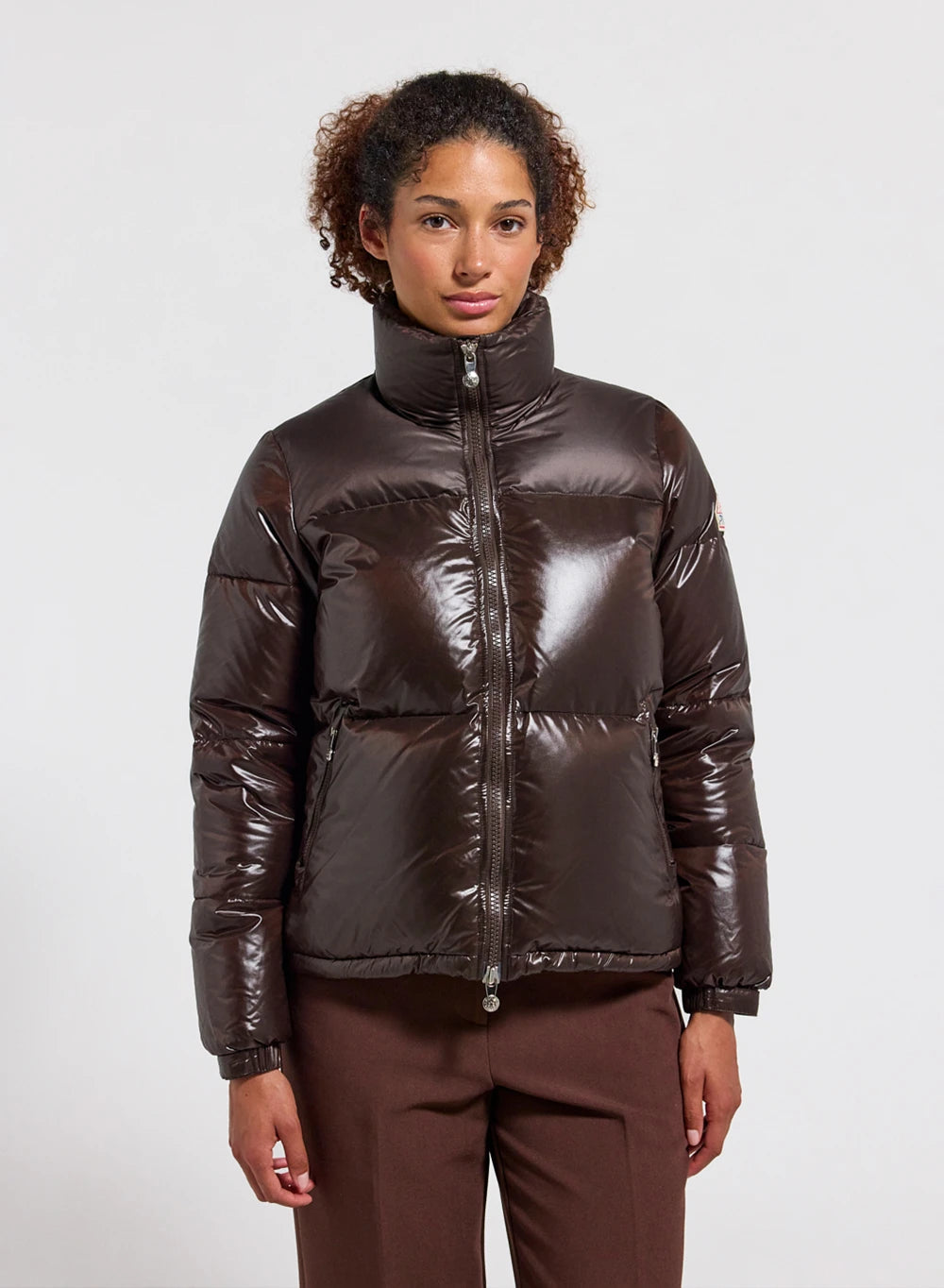 Pyrenex Goldin dark brown women's glossy down jacket