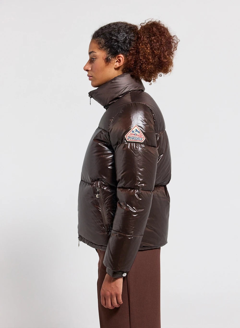 Pyrenex Goldin dark brown women's glossy down jacket
