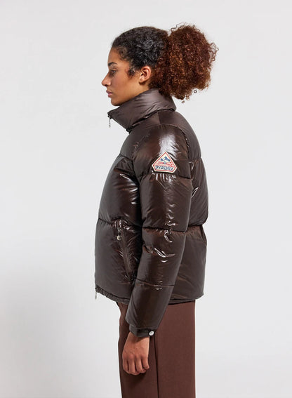 Pyrenex Goldin dark brown women's glossy down jacket
