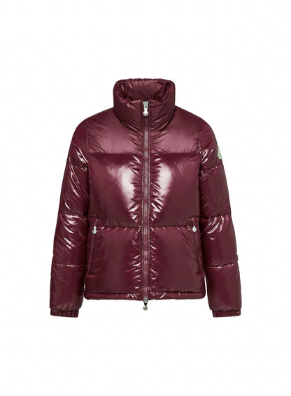 Short shiny women's down jacket Pyrenex Goldin bordeaux