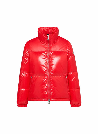 Short shiny women's down jacket Pyrenex Goldin red