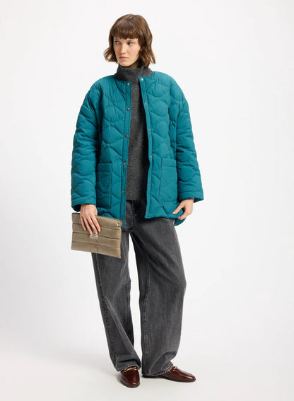 Lightweight women's down jacket Pyrenex Sienna turquoise blue