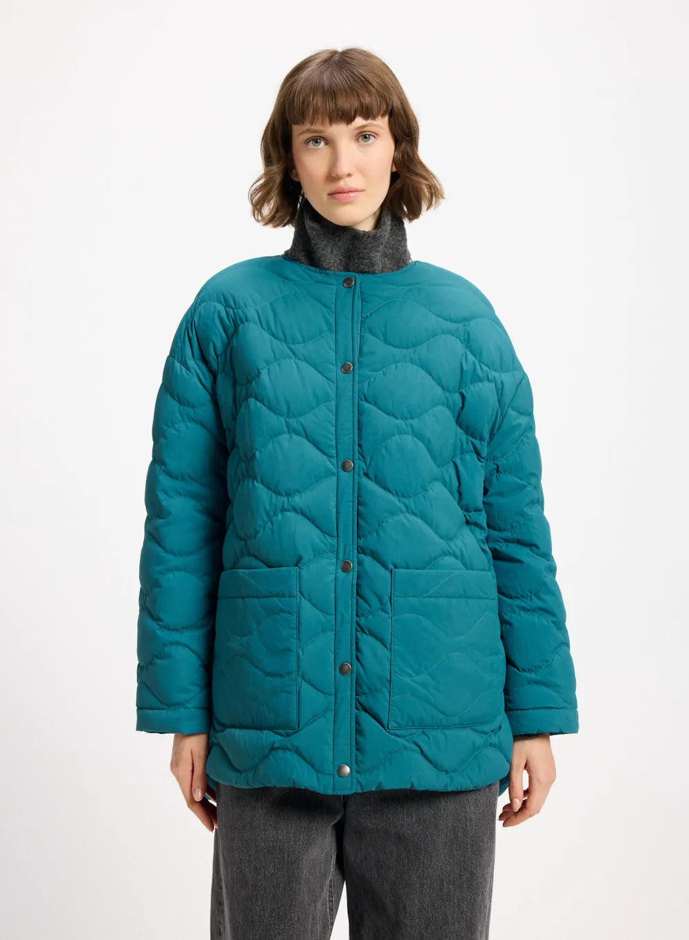 Lightweight women's down jacket Pyrenex Sienna turquoise blue
