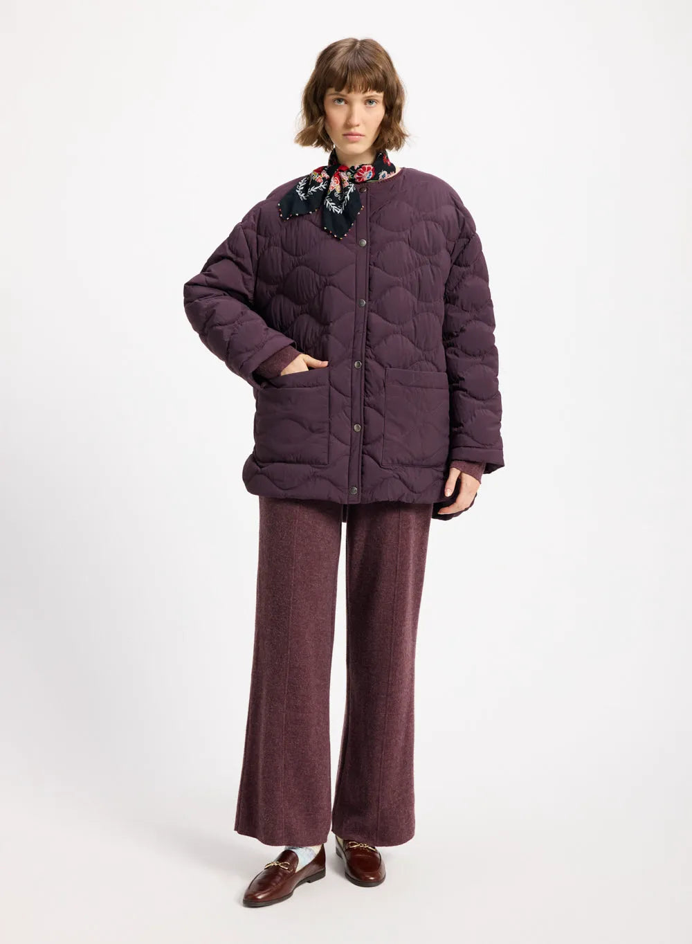 Lightweight women's down jacket Pyrenex Sienna burgundy