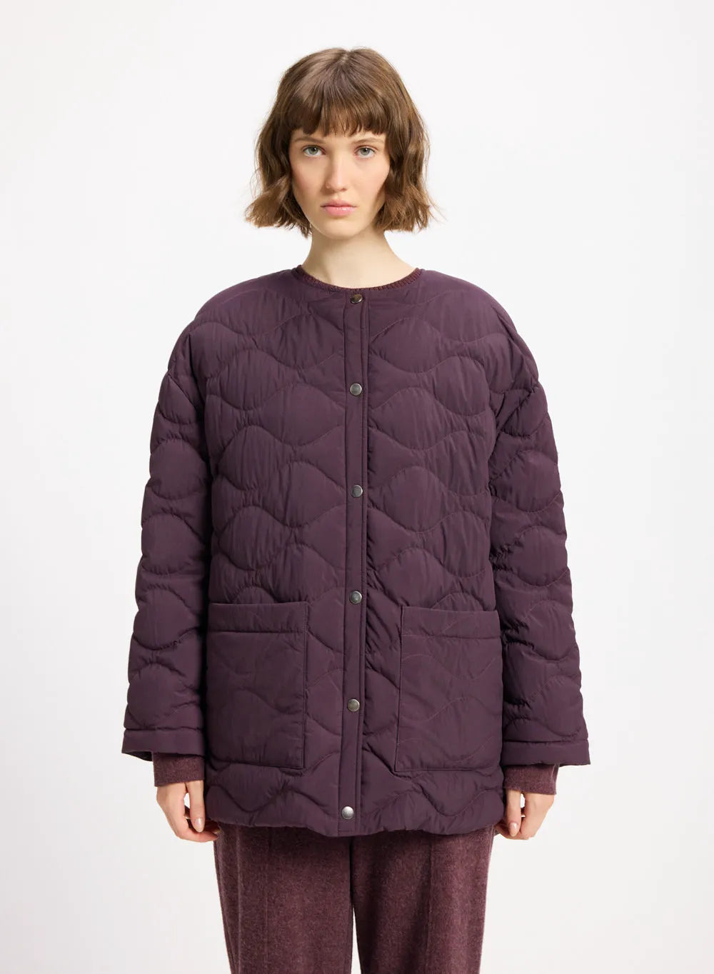Lightweight women's down jacket Pyrenex Sienna burgundy