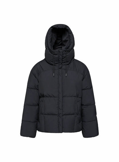 Women's Pyrenex Harmonie hooded down jacket with enveloping hood in black