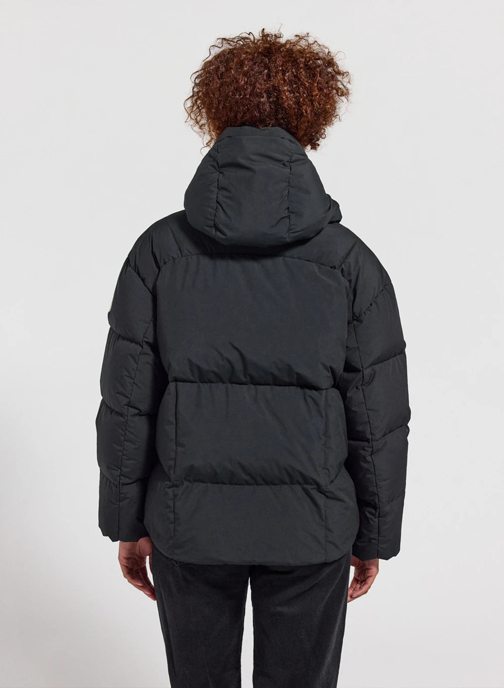 Women's Pyrenex Harmonie hooded down jacket with enveloping hood in black