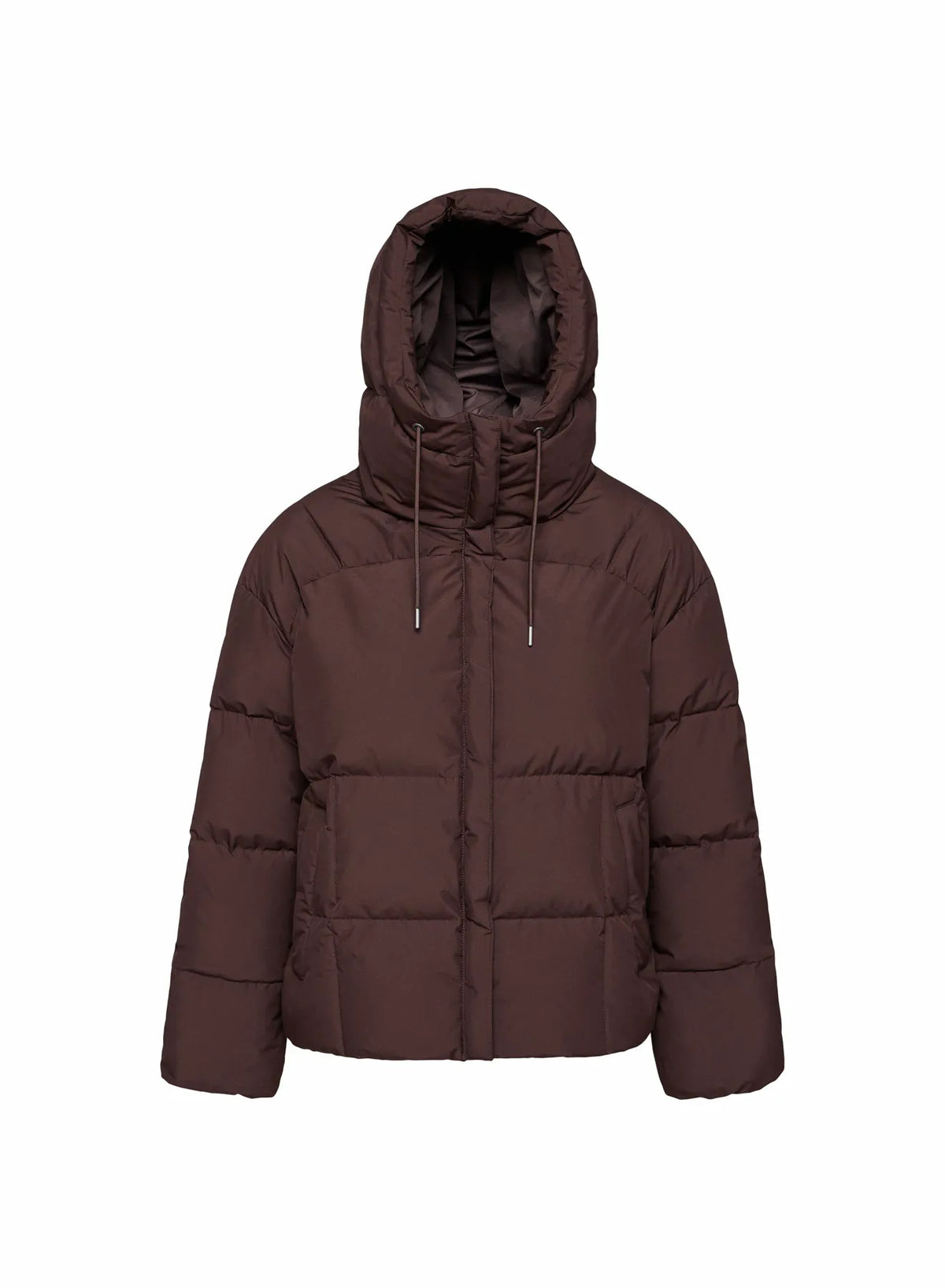 Women's Pyrenex Harmonie hooded down jacket with enveloping hood in brown