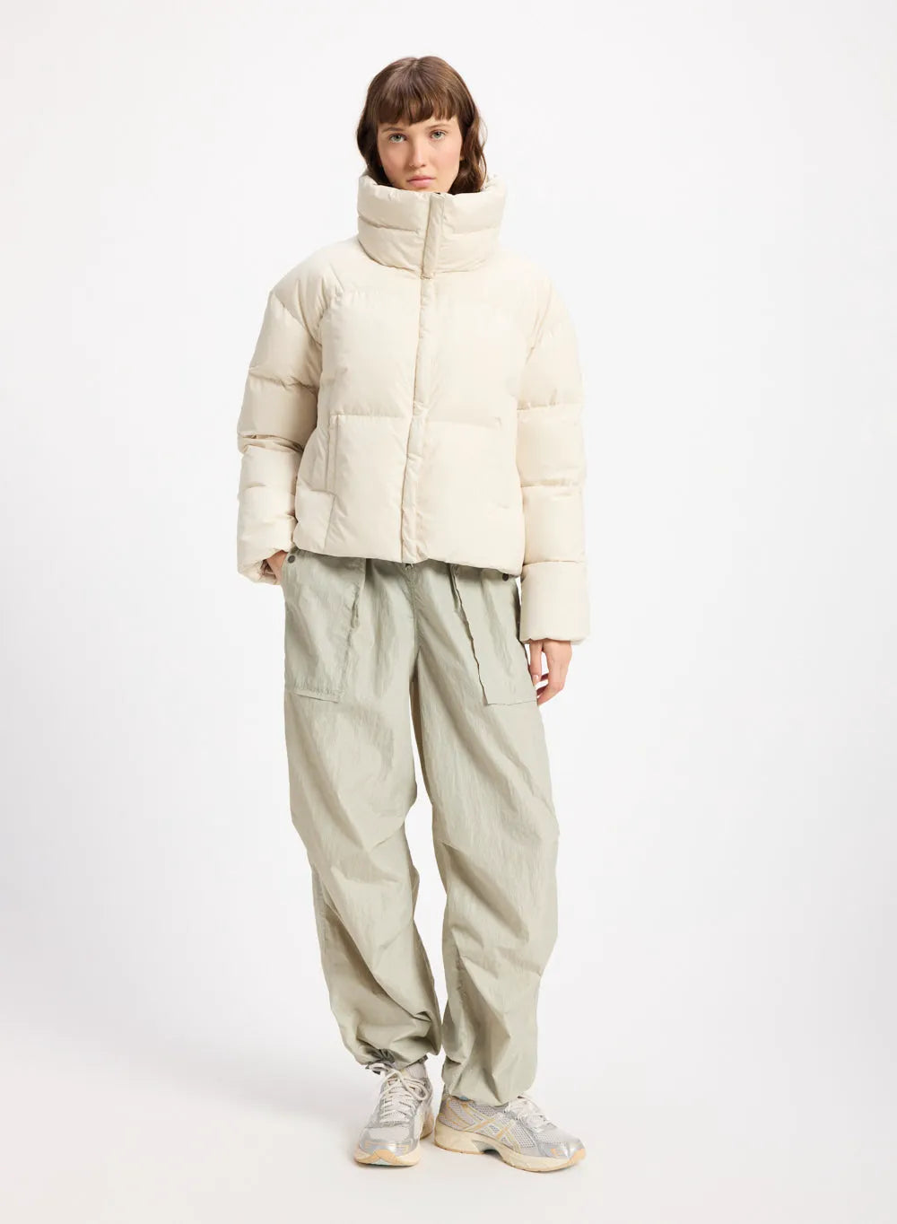 Women's short down jacket Pyrenex Harmonie Crop light beige