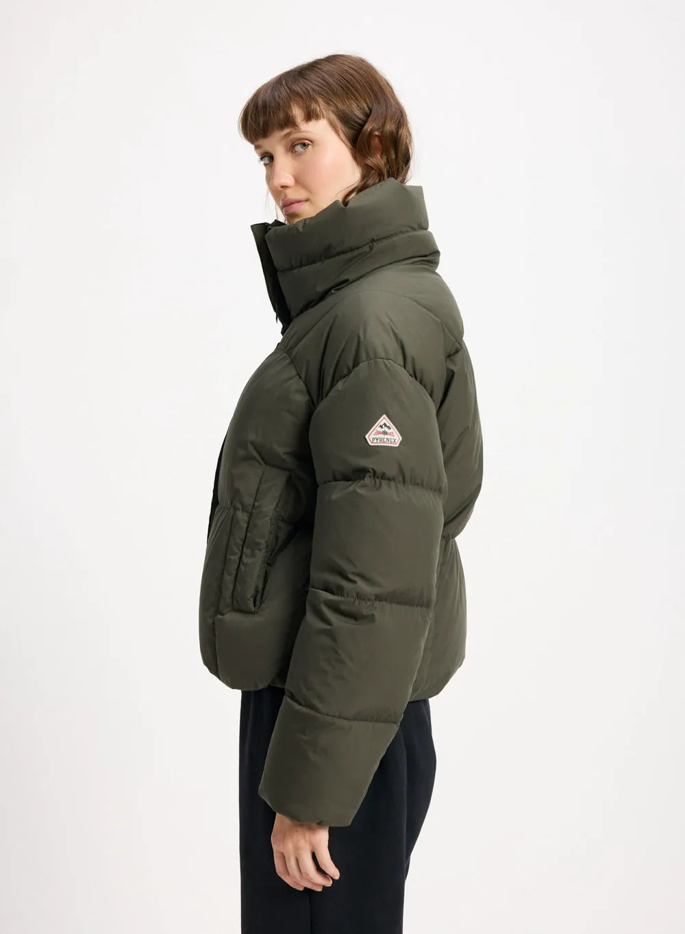 Short women's down jacket Pyrenex Harmonie Crop khaki