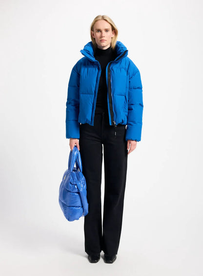 Pyrenex Harmonie Crop women's short down jacket electric blue