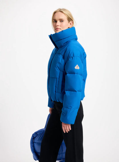 Pyrenex Harmonie Crop women's short down jacket electric blue