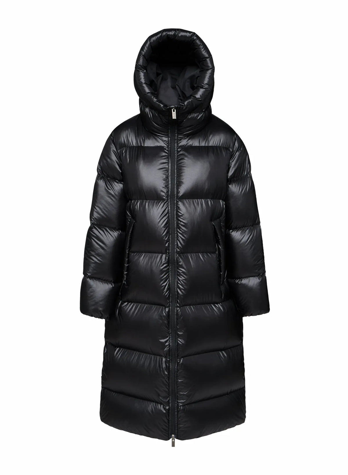 Pyrenex Oriela long down jacket made in Saint-Sever, black