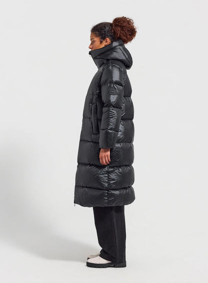 Pyrenex Oriela long down jacket made in Saint-Sever, black