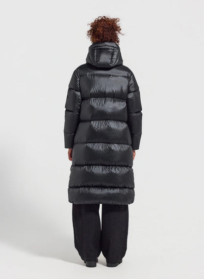 Pyrenex Oriela long down jacket made in Saint-Sever, black