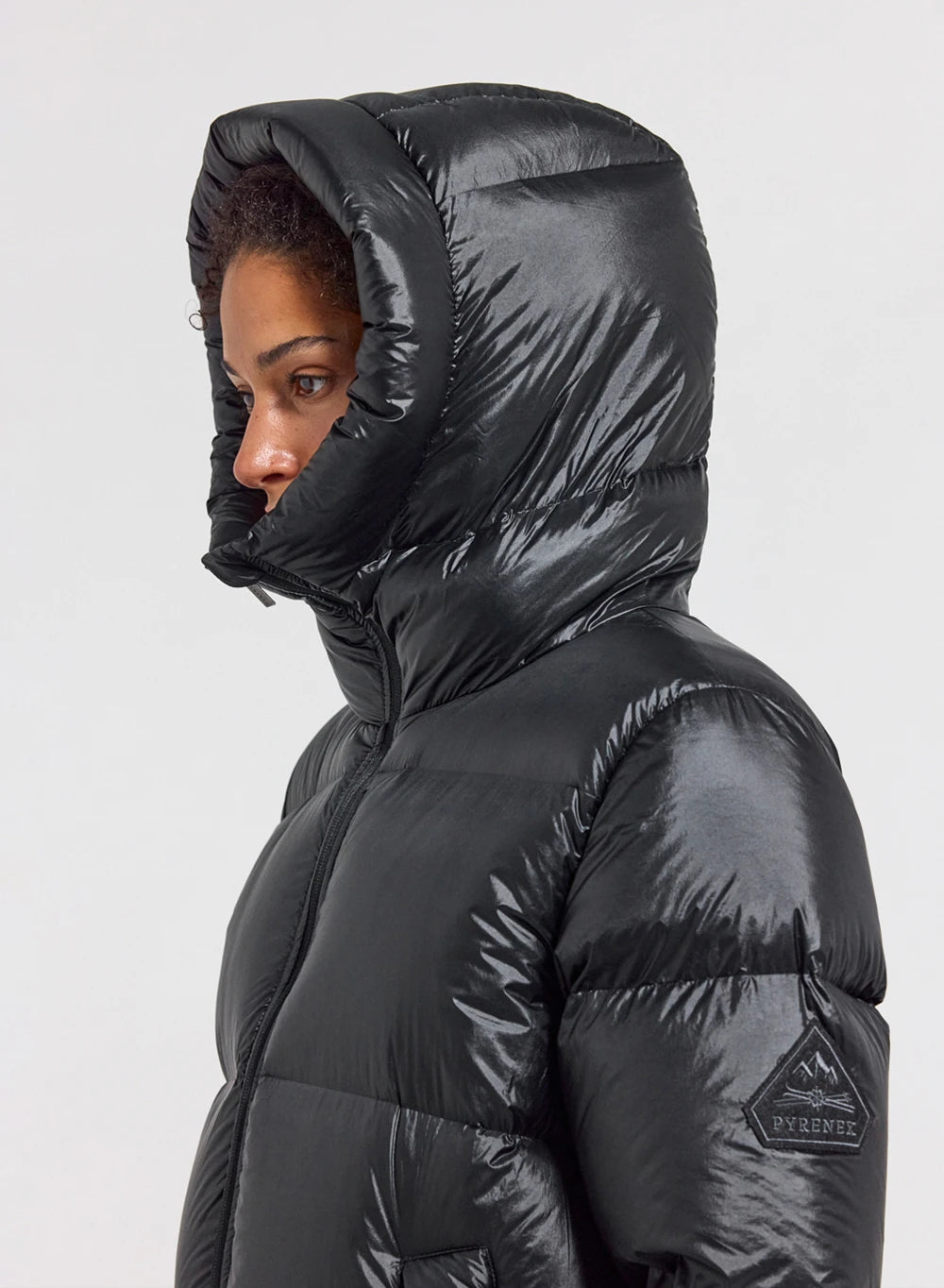 Pyrenex Oriela long down jacket made in Saint-Sever, black