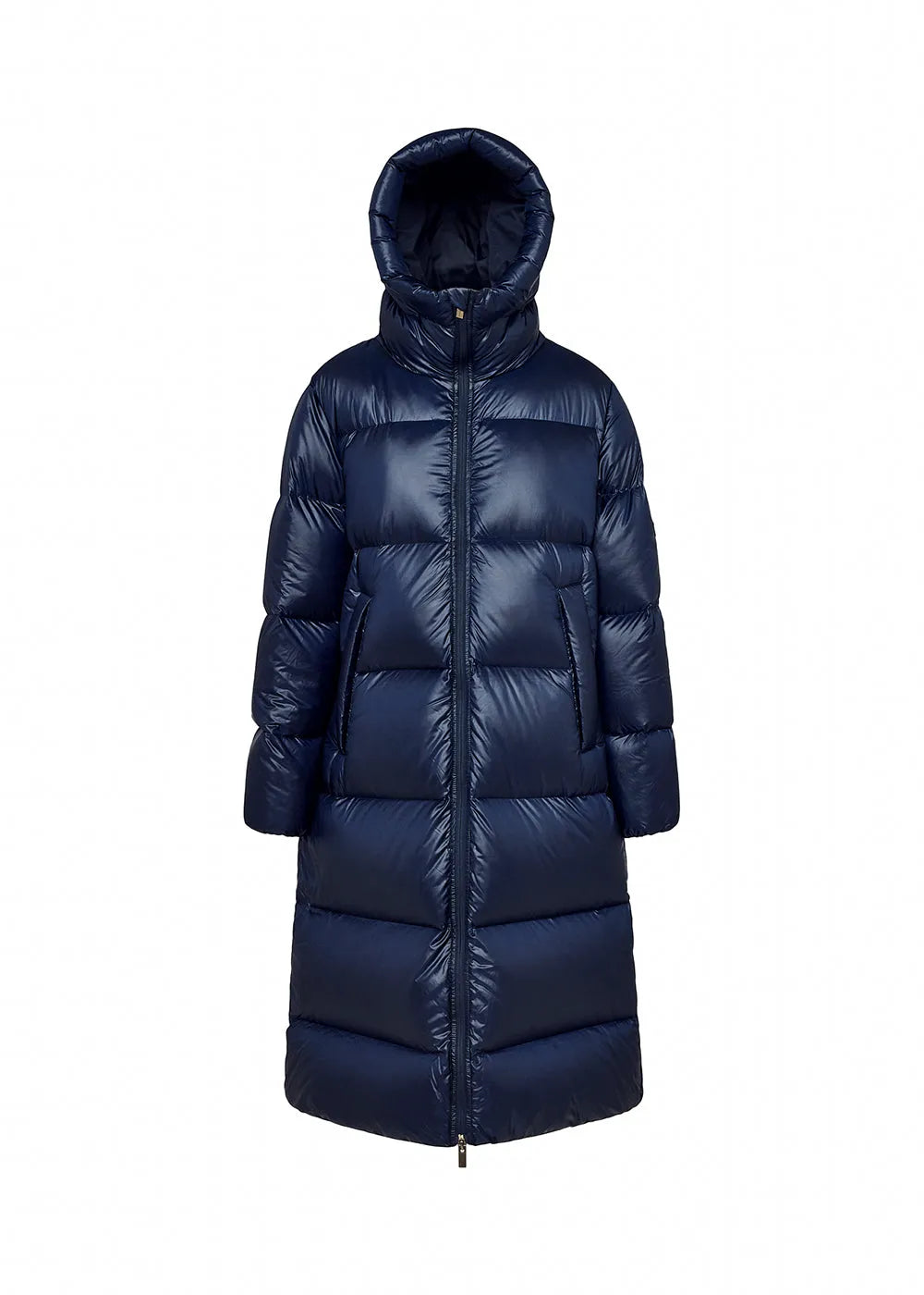 Pyrenex Oriela long down jacket made in Saint-Sever navy blue
